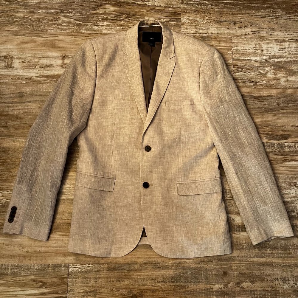 H&M Slim Fit Linen Blazer - Tan - US 40R / EU 50